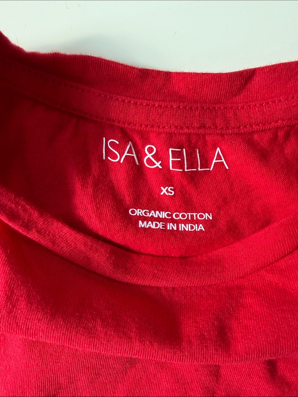 ISA & Ella 100% Organic Cotton Red Crop tee - Picture 2 of 6